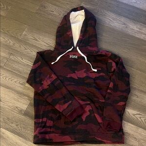 PINK Victoria's Secret Burgundy Camouflage Hoodie